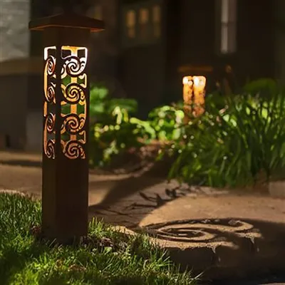 Corten Steeldagi Bollard Lightning turli shaklidagi oilasi
