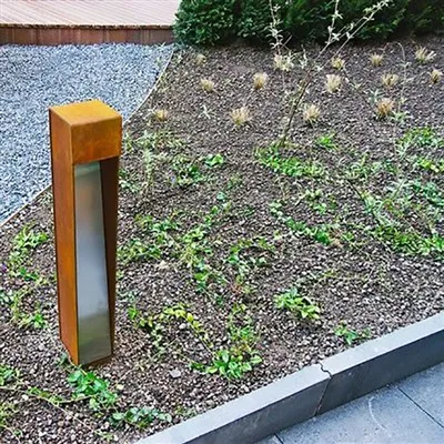 Yo'l Corten Steel Ochiq Bollard Chiroqlar